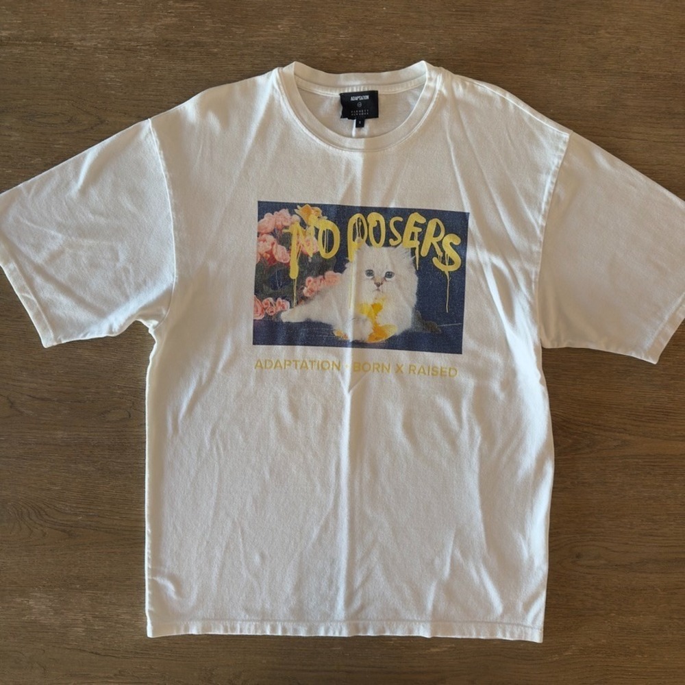 Limited Edition Adaptation & Born x Raised 'No Posers' Kitty Tee-Barneys NY-Sz S - Picture 13 of 13